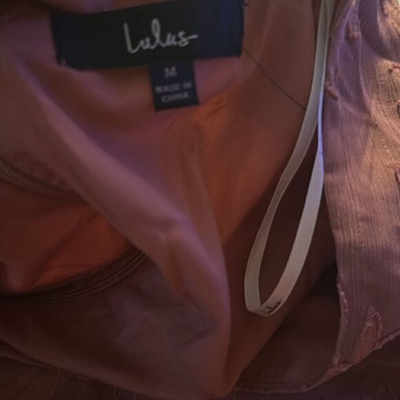 Lulus | Meant to Shine Mauve Floral Jacquard Long Sleeve Mini Dress | M NWT - Picture 7 of 8